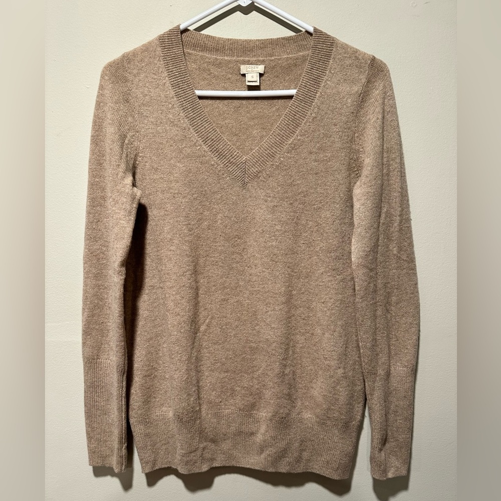 Tan J. Crew Cashmere Sweater
